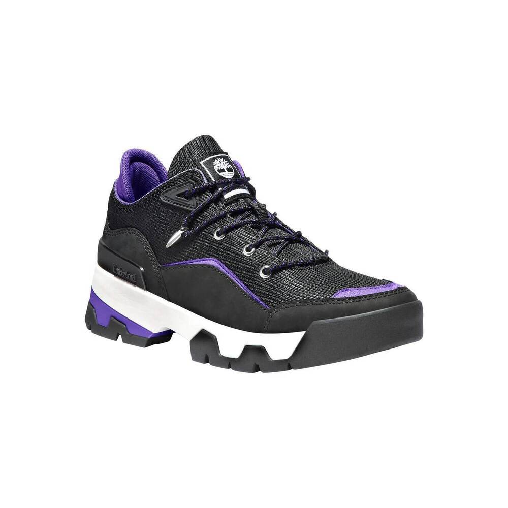 NEW TIMBERLAND women's euro swift lo hiker boots in black with purple